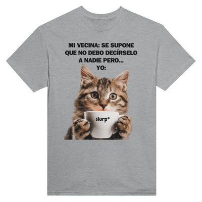 Camiseta Unisex Estampado de Gato "Chisme Gatuno" Michilandia | La tienda online de los fans de gatos