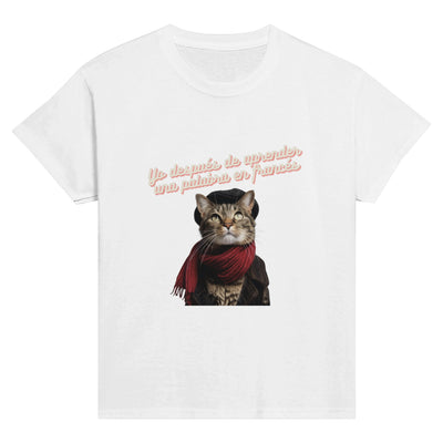 Camiseta Junior Unisex Estampado de Gato 