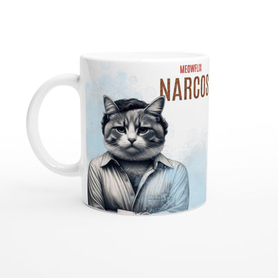 Taza Blanca con Impresión de Gato 