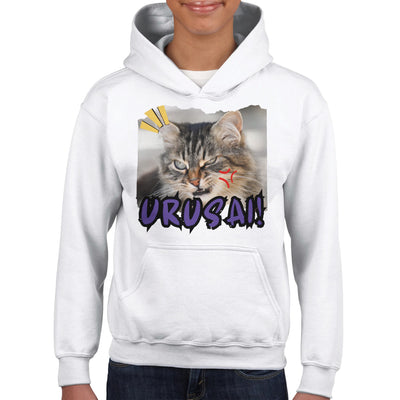 Sudadera con capucha júnior estampado de gato 