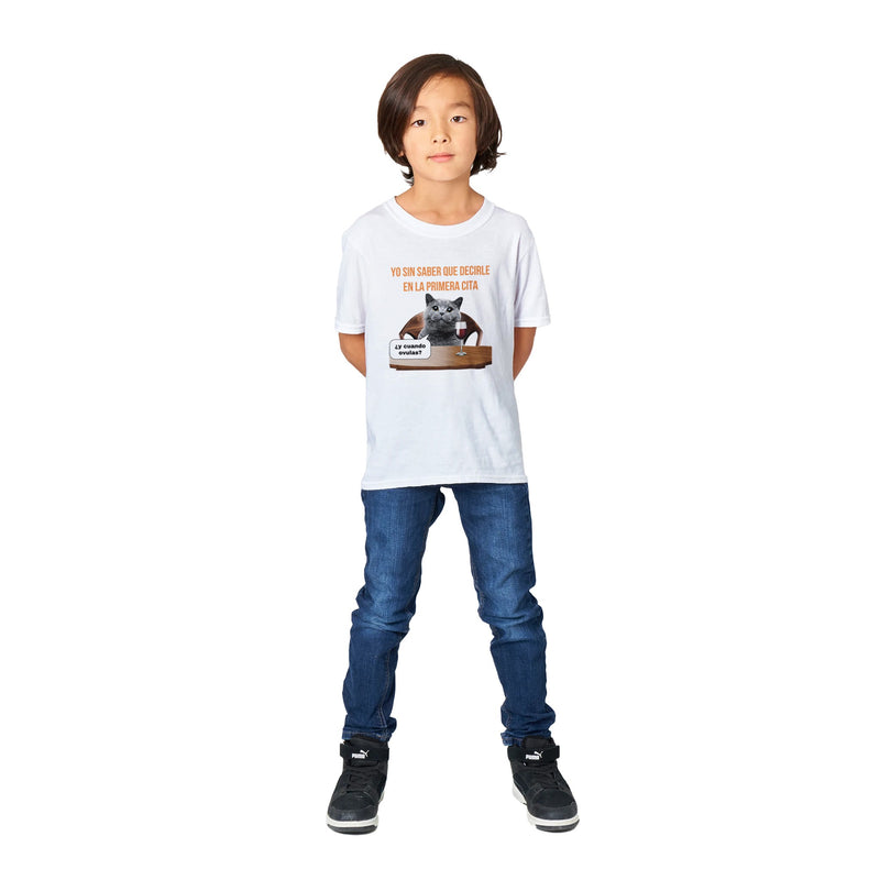 Camiseta Junior Unisex Estampado de Gato "Rompehielos" Michilandia