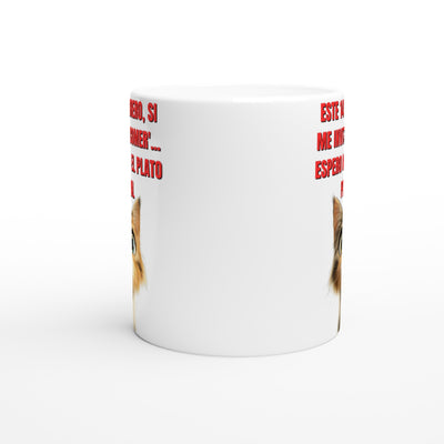 Taza Blanca con Impresión de Gato "Cita Gatuna" Michilandia | La tienda online de los fans de gatos