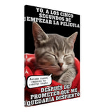 Lienzo de gato "Cinéfilo Dormilón" 60x80 cm / 24x32″