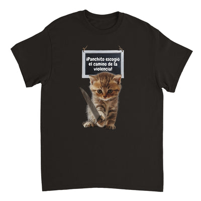 Camiseta Unisex Estampado de Gato "Panchito y Su Camino" Michilandia | La tienda online de los fans de gatos