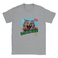 Camiseta unisex estampado de gato "Idiota" Sports Grey
