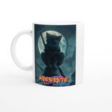 Taza Blanca con Impresión de Gato "Sombra en la Luna" Michilandia | La tienda online de los fans de gatos