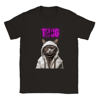 Camiseta unisex estampado de gato "Thug life" Gelato