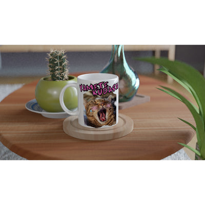 Taza blanca con impresión de gato "Expresión Otaku" Michilandia | La tienda online de los amantes de gatos