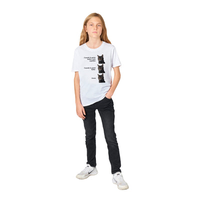 Camiseta Junior Unisex Estampado de Gato "Gente" Michilandia | La tienda online de los fans de gatos