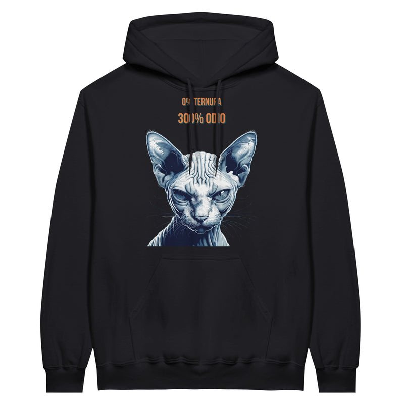 Sudadera con Capucha Unisex Estampado de Gato "Sphynx Implacable" Michilandia