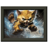 Póster semibrillante de gato con marco metal "Dynamic-Kitty Wolverine"