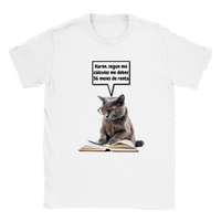 Camiseta unisex estampado de gato "Karen paga la renta" White
