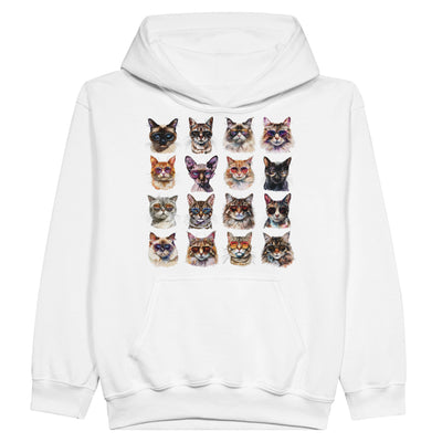 Sudadera con capucha júnior estampado de gato 