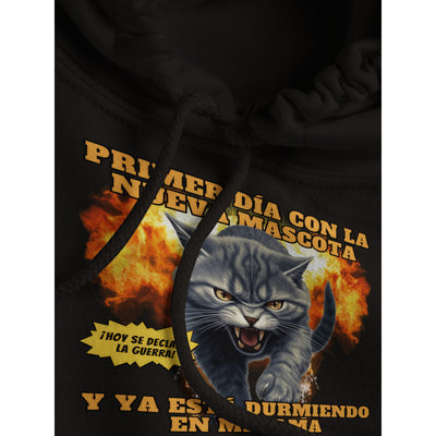 Sudadera con Capucha Unisex Estampado de Gato "Nuevo Rival" Michilandia | La tienda online de los fans de gatos