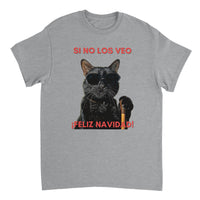 Camiseta Unisex Estampado de Gato "Navidad a Ciegas" Michilandia | La tienda online de los fans de gatos