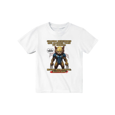 Camiseta Junior Unisex Estampado de Gato "Modo Wolverine" Michilandia | La tienda online de los fans de gatos