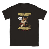 Camiseta Junior Unisex Estampado de Gato "Aristogato Conectado" Michilandia | La tienda online de los fans de gatos