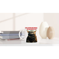 Taza Blanca con Impresión de Gato "Yoda Miau" Michilandia | La tienda online de los fans de gatos