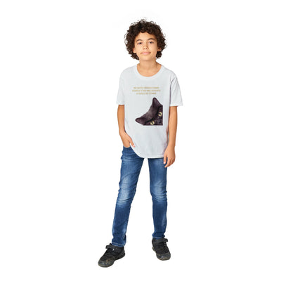 Camiseta Junior Unisex Estampado de Gato "Despertar Felino" Michilandia