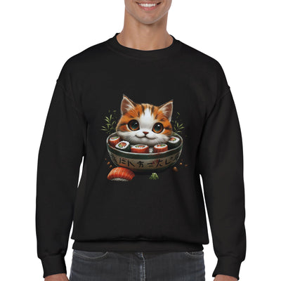 Sudadera Unisex Estampado de Gato "Sushi y Ronroneos" Michilandia | La tienda online de los fans de gatos