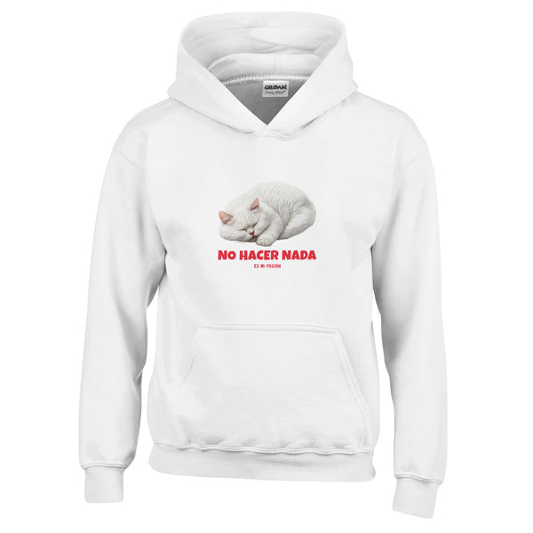 Sudadera con Capucha Júnior Estampado de Gato "Es mi Pasión"