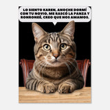 Panel de aluminio impresión de gato "Confesión Incomoda" Michilandia | La tienda online de los fans de gatos