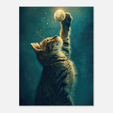 Panel de aluminio impresión de gato "Alcance Lunar" Michilandia | La tienda online de los fans de gatos
