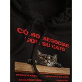 Sudadera con Capucha Unisex Estampado de Gato "Tácticas de Negociación" Michilandia | La tienda online de los fans de gatos