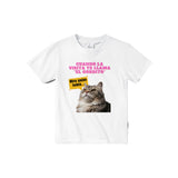 Camiseta júnior unisex estampado de gato "Mira Quién Habla" Michilandia | La tienda online de los amantes de gatos