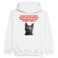 Sudadera con capucha júnior estampado de gato 