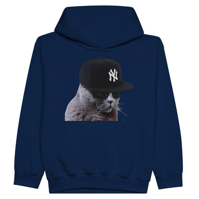 Sudadera con capucha júnior estampado de gato "El Swag" Michilandia | La tienda online de los fans de gatos