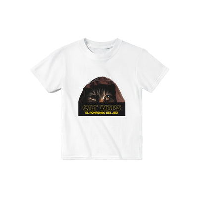 Camiseta Junior Unisex Estampado de Gato "Ronroneo Jedi" Michilandia | La tienda online de los fans de gatos