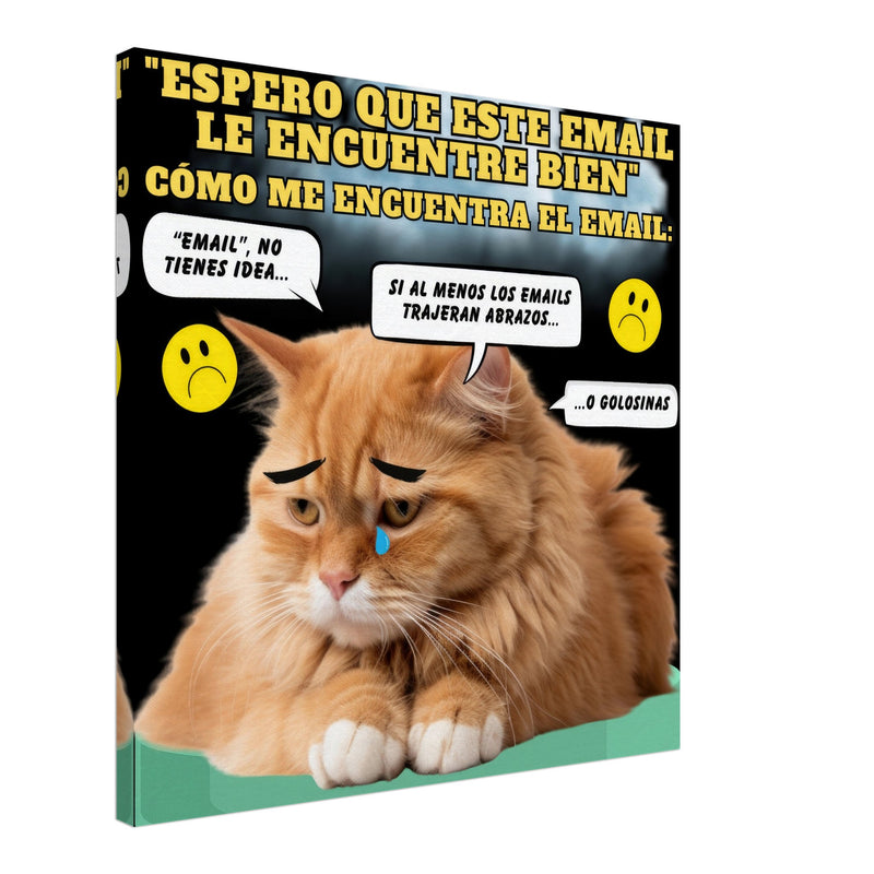 Lienzo de gato "Melancolía Digital" Michilandia | La tienda online de los amantes de gatos