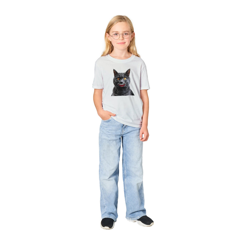 Camiseta Junior Unisex Estampado de Gato "Sonrisa Cartoon" Michilandia