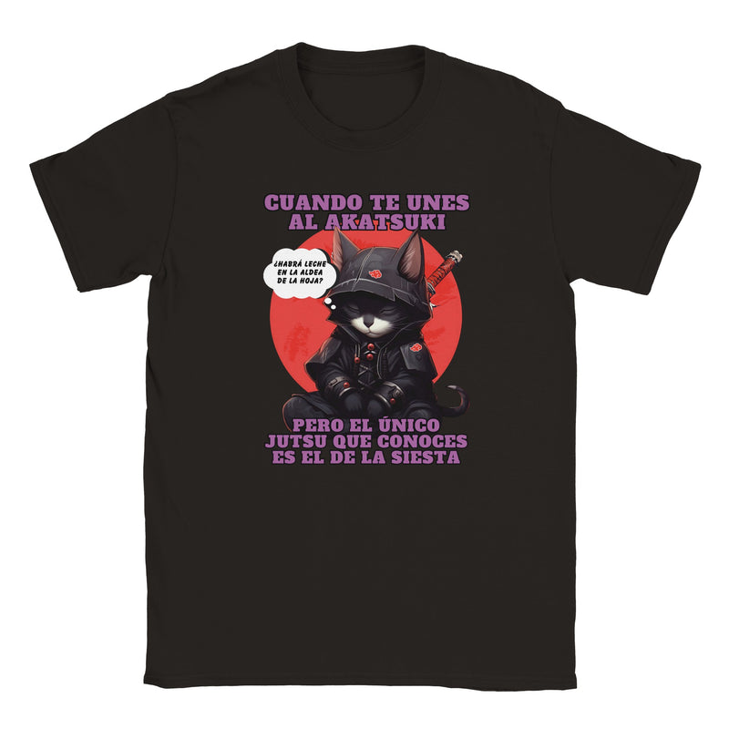 Camiseta júnior unisex estampado de gato "Siesta No Jutsu" Michilandia | La tienda online de los amantes de gatos