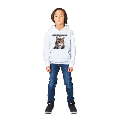 Sudadera con capucha júnior estampado de gato "Chisme Gatuno" Michilandia | La tienda online de los fans de gatos