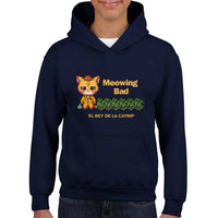 Sudadera con capucha júnior estampado de gato "Rey de la Catnip" Michilandia | La tienda online de los fans de gatos