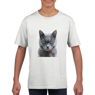 Camiseta Junior Unisex Estampado de Gato 