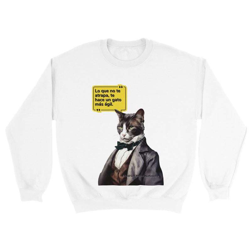 Sudadera unisex estampado de gato "Friedrich Michi Nietzsche" Michilandia | La tienda online de los amantes de gatos