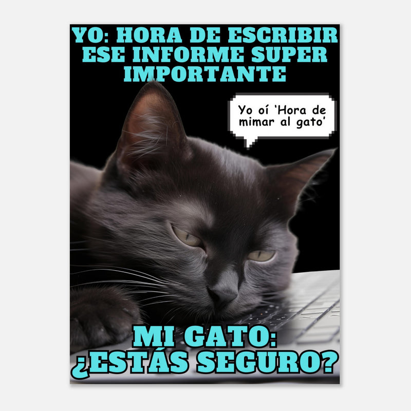 Panel de aluminio impresión de gato "Hora de mimar al gato" Michilandia | La tienda online de los amantes de gatos