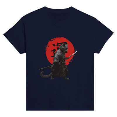 Camiseta Junior Unisex Estampado de Gato "Bushido Miau" Michilandia | La tienda online de los fans de gatos