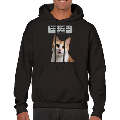 Sudadera con capucha unisex estampado de gato 