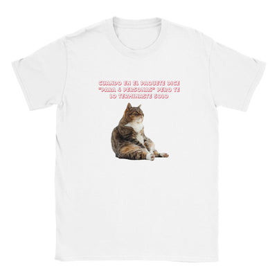 Camiseta Junior Unisex Estampado de Gato "Miau de Culpa" Michilandia | La tienda online de los fans de gatos