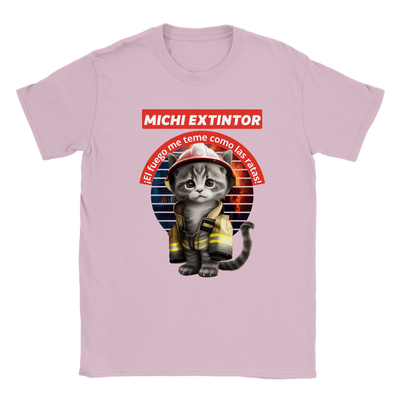 Camiseta júnior unisex estampado de gato "Michi bombero" Gelato