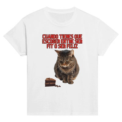 Camiseta Junior Unisex Estampado de Gato 