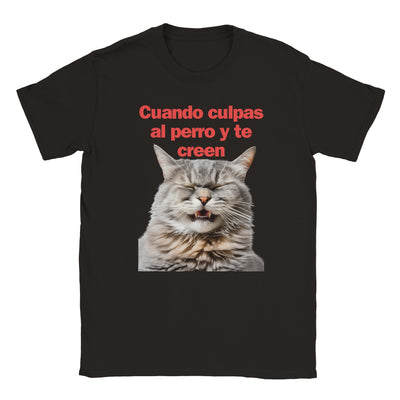 Camiseta unisex estampado de gato 