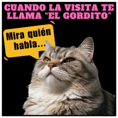 Panel de aluminio impresión de gato "Mira Quién Habla" Michilandia | La tienda online de los amantes de gatos