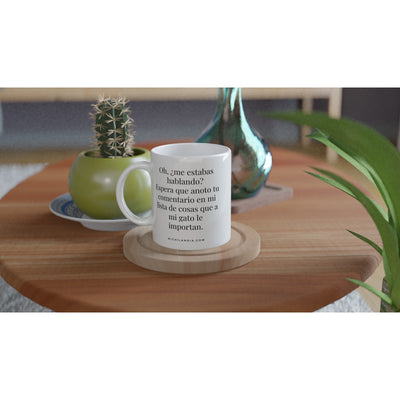 Taza Blanca con Impresión de Gato "Prioridades Felinas" Michilandia | La tienda online de los fans de gatos