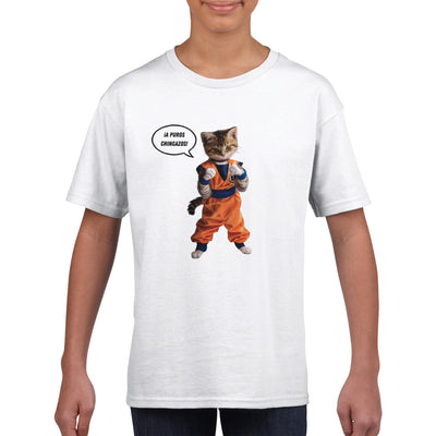 Camiseta Junior Unisex Estampado de Gato 