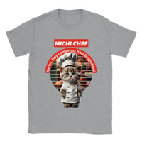 Camiseta unisex estampado de gato "Michi chef" Gelato